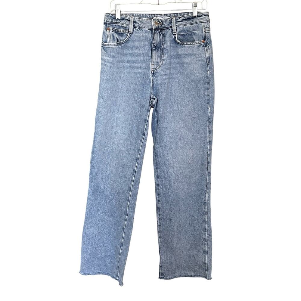Zara light wash high waist straight leg ankle crop jeans size 6 - Picture 8 of 8